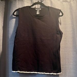 Oleg Cassini Black Muscle Tee with White Trim